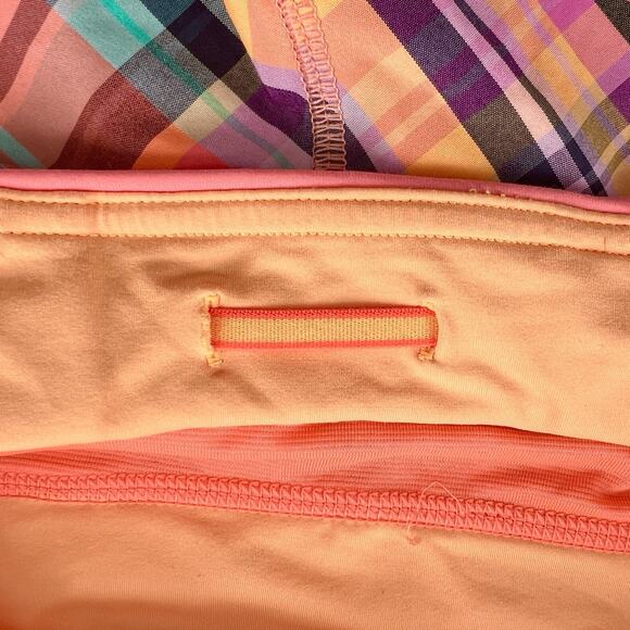 Lululemon Run Speed Shorts 2-way Very Light Flare Orange Multi-Color Rad Plaid 6 - Picture 5 of 12